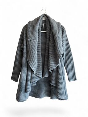 Margaret O’Leary Wool Cashmere Shawl Collar Cardigan Sweater Coat Gray Women’s M